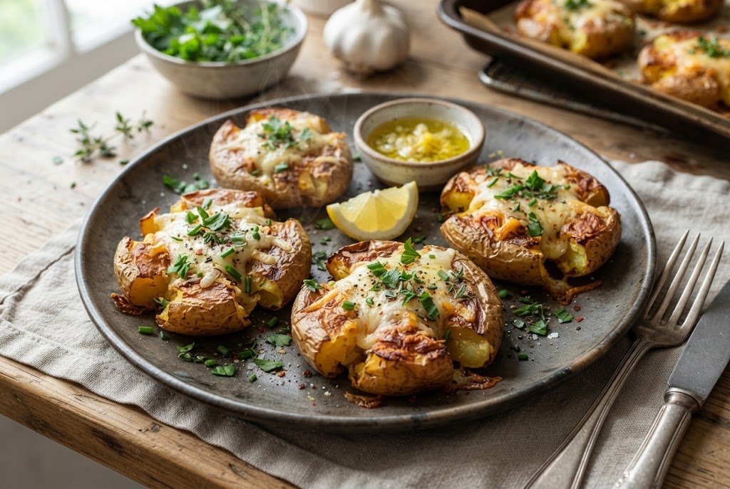 Batata Crocante Recheada com Queijo e Ervas: O Truque Para Ficar Dourada por Fora e Macia por Dentro 2 Batata crocante recheada com queijo e ervas
